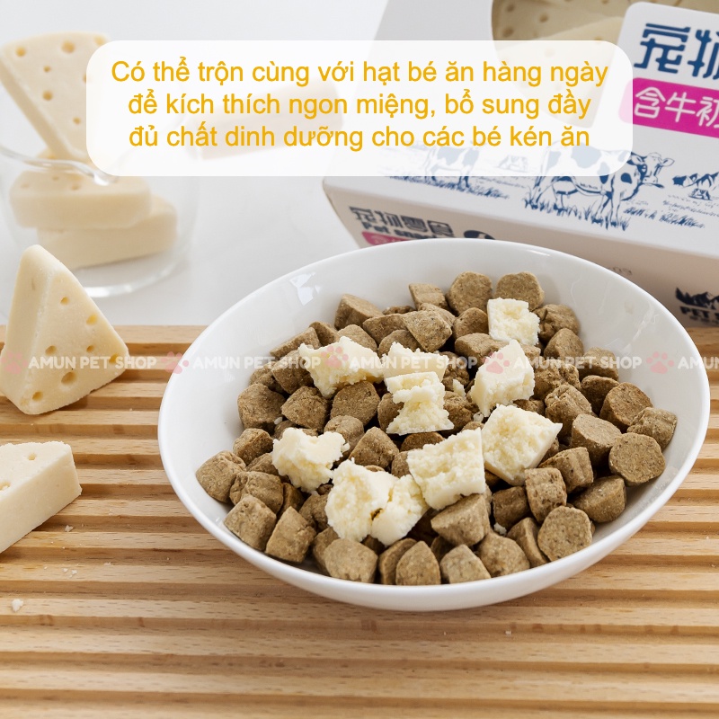 Phô Mai Cho Chó Mèo Monbab Bổ Sung Dinh Dưỡng Giàu Canxi Snack Thưởng Phô Mai Sữa Bò Cho Thú Cưng Hamster Amun Pet