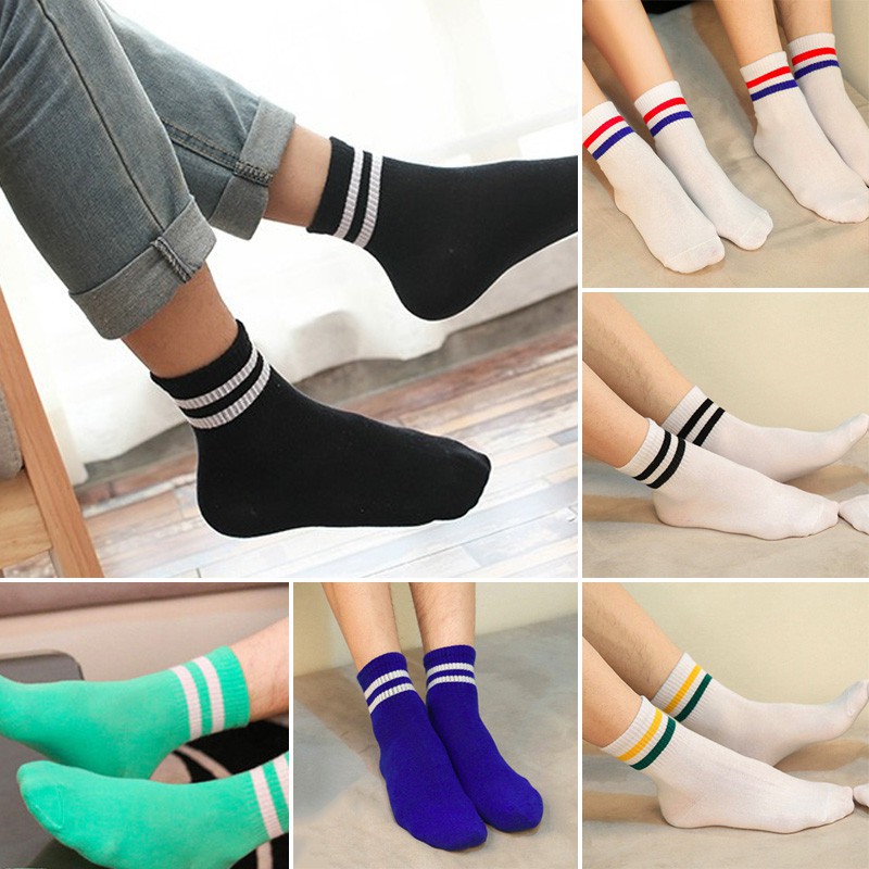 Tất cotton kẻ sọc thời trang