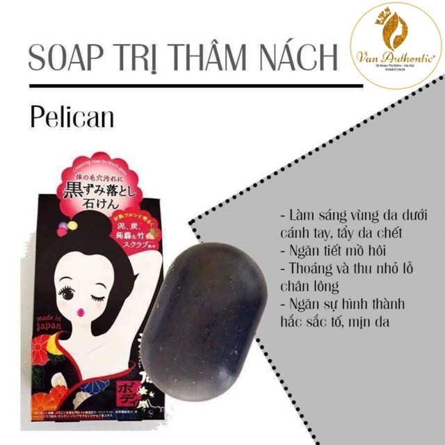 Combo Giảm Thâm, Dưỡng Da Đều Màu Pelican (Xà Phòng Tắm Giảm Thâm Mông 80g + Xà phòng giảm thâm nách 100g)