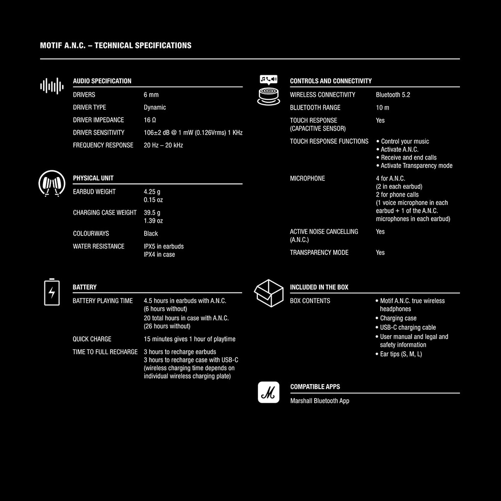 Tai nghe MARSHALL MOTIF A.N.C Chính Hãng