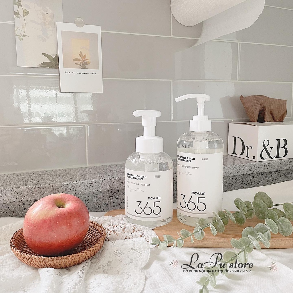 Nước rửa bình Moyuum 365 dạng bọt 500ml, dạng Gel 600ml