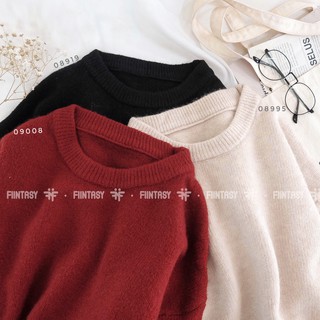 Áo len cổ tròn nhiều màu form rộng ulzzang basic- Made by Fiin