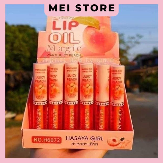 [New] Son Bóng Dưỡng Môi Có Màu Vị Đào Lip Oil Magic Hasaya Girl Chính Hãng Thái Lan