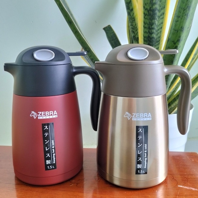 Bình giữ nhiệt Inox Smart III 2L Zebra  Thái Lan có quai và vòi rót 112950 màu vàng đồng