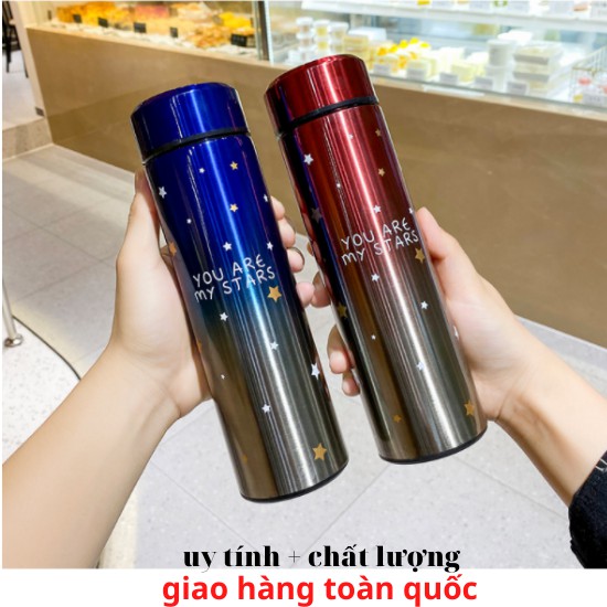 Bình giữa nhiệt NGÔI SAO bình giữ nhiệt inox 500ml LOẠI TỐT CÓ KHÂY LỌC