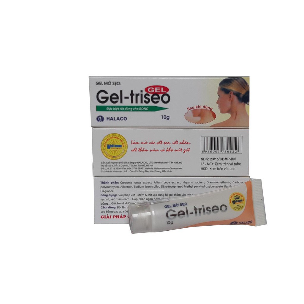 ( Sẵn hàng ) Gel-triseo Halaco 5g kem bôi ngăn ngừa sẹo - Gel Triseo làm mềm và mờ sẹo, nám