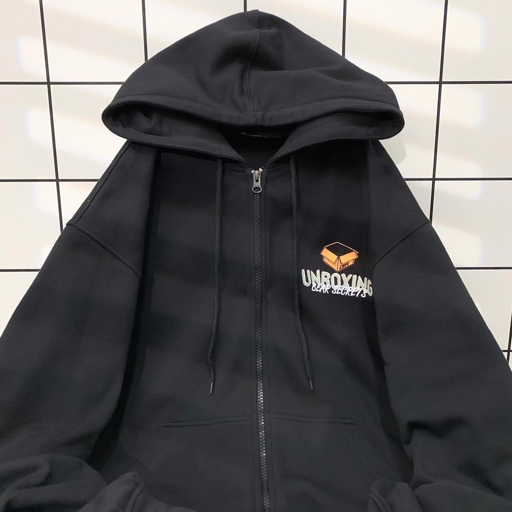 Áo khoác nỉ dây kéo MISSOUT form rộng unisex - SHOP MAYLAN