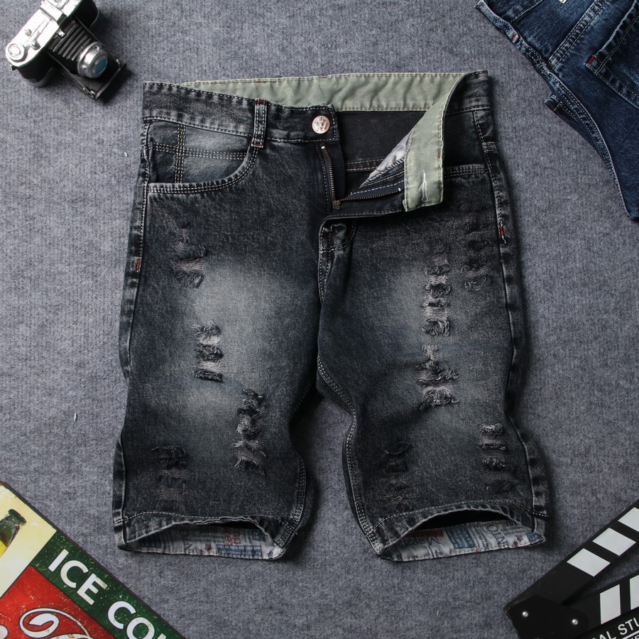Quần short jean nam đen bạc rách đẹp TS415 Tronshop | BigBuy360 - bigbuy360.vn