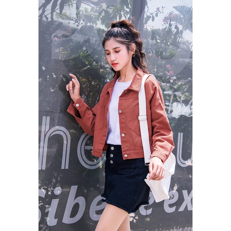 Áo khoác nữ kaki lửng croptop hàn quốc đẹp nhiều màu sắc trẻ trung Tulibs KN07Q