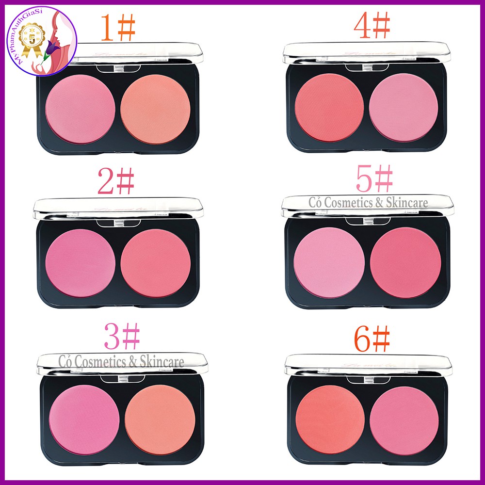 Phấn má hồng 2 ô lameila kèm cọ đánh phấn tiện lợi | BigBuy360 - bigbuy360.vn