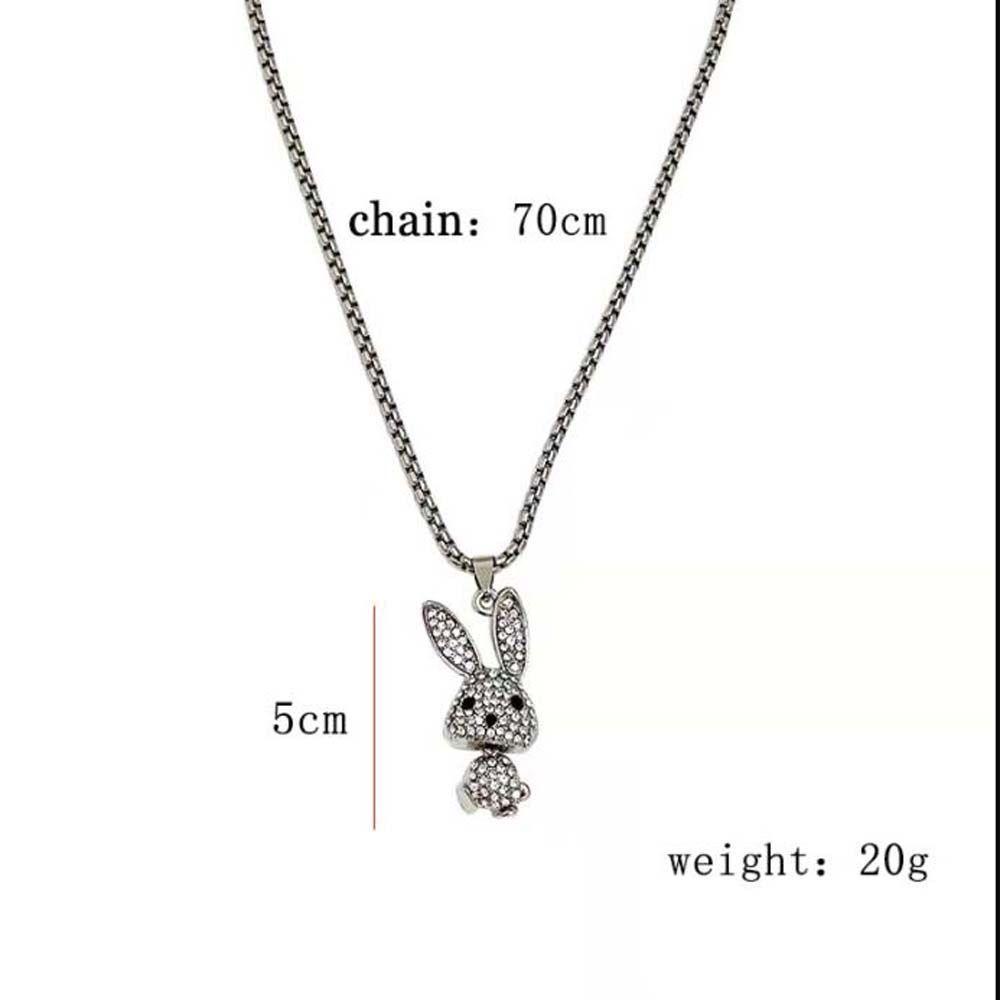 FORBETTER Vòng Cổ Choker Bằng Thép Titan Mặt Thỏ Hoạt Hình Màu Bạc / Vàng Phong Cách Punk Hip Hop Thời Trang Cho Nữ