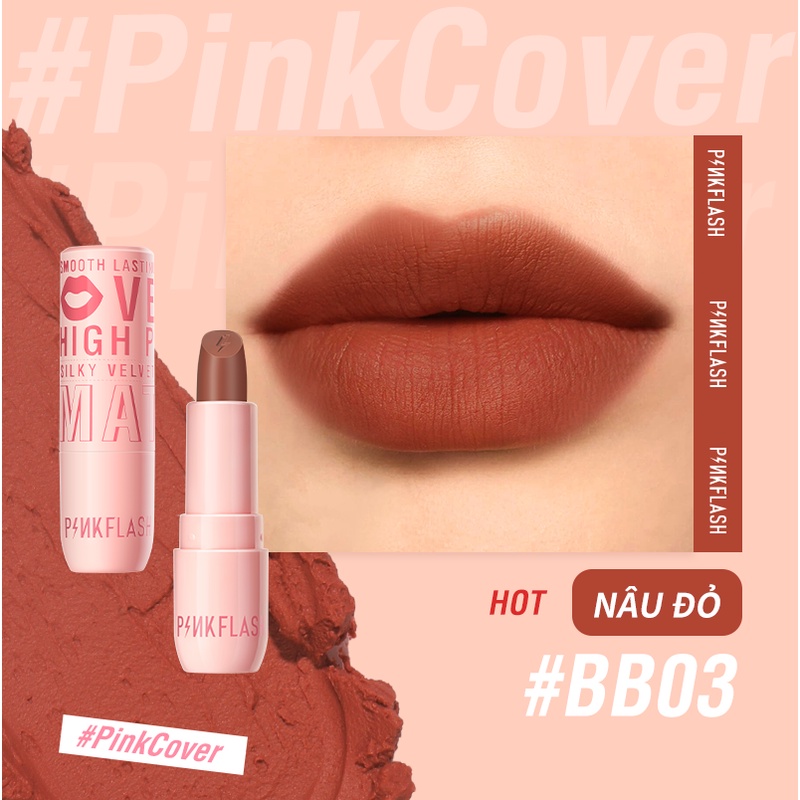 PINKFLASH Bộ Son kem lì kết cấu mượt mà lâu trôi