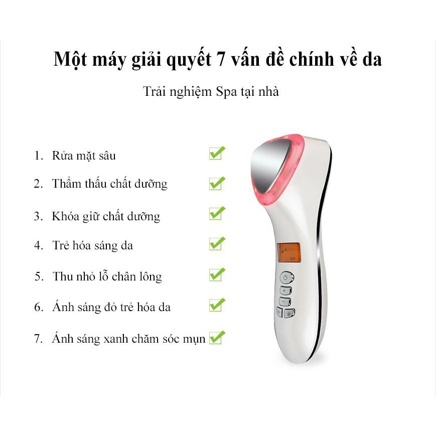 Máy đẩy tinh chất nóng lạnh GIÚP làm sạch sâu Hấp thụ chất dinh dưỡng và TRẺ hóa làn da D002