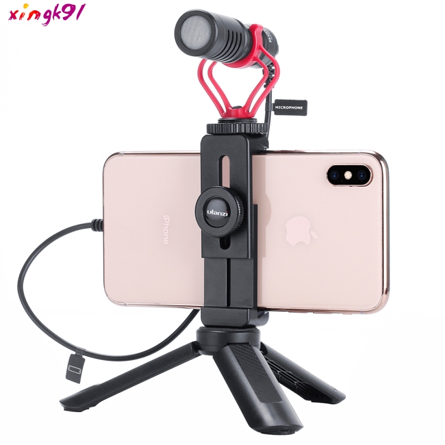 ULANZI ST-02L Smartphone Vlog Phone Mount with Cold Shoe for Microphone Phone Stand Holder 1/4 Screw