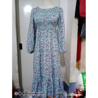 Đầm hoa nhí xanh