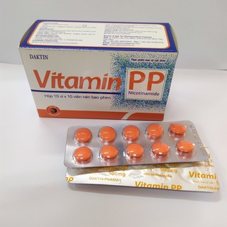 VITAMIN PP Daktin Hộp 100 viên hỗ trợ trong trường hợp nổi mụn rộp ,viêm loét miệng lưỡi.