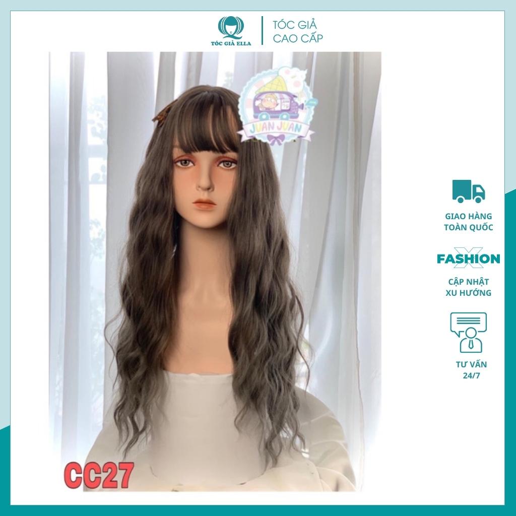 Tóc giả nữ cả đầu 🥰FREESHIP🥰 Tóc giả nguyên đầu xoăn trục xÁm lạnh