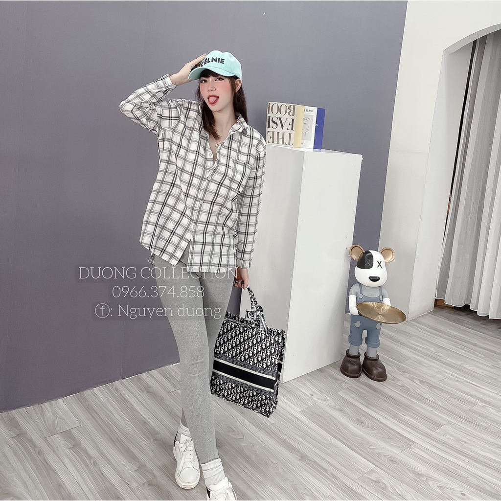 Áo sơ mi nữ NHẬT LINH áo sơ mi kẻ caro dài tay form rộng cá tính trẻ trung - A330