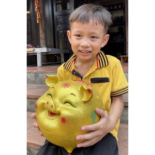 Heo lợn đất tiết kiệm, pi híp Hàn Quốc phủ Kim tuyến giá rẻ