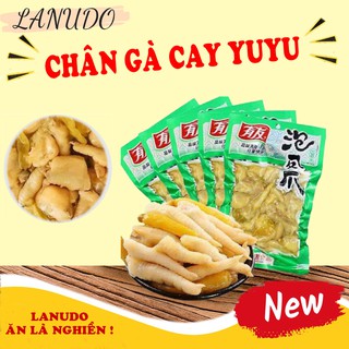 Chân gà cay YUYU gói 100gam màu xanh siêu cay Ăn vặt nổi tiếng trung quốc LANUDO