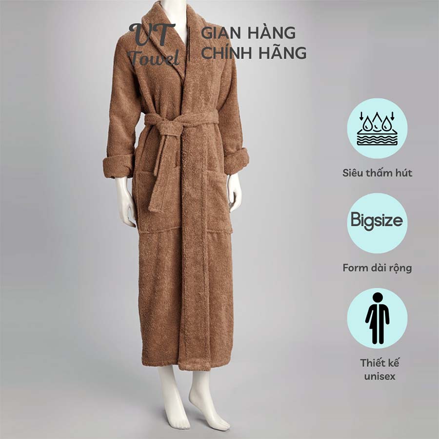 Áo Choàng Tắm Áo Choàng Ngủ Size Lớn 100% Cotton Cho Gia Đình Khách Sạn Spa Đi Biển Đi Bơi ACT0601