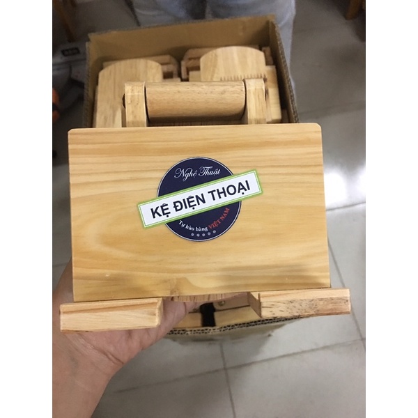 Giá Đỡ Điện Thoại Gỗ Để Bàn, Quay TikTok, Livestream, Xem Video xoay 360 độ kích thước lớn