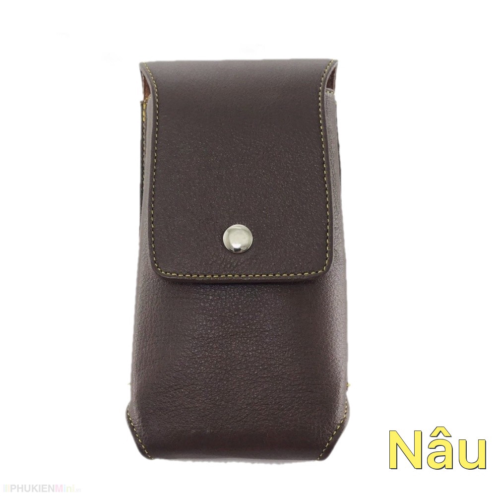 Túi da bò đeo hông thắt lưng loại đứng cho điện thoại nhiều size 5 inch, 5.2 inch, 5.5 inch, 6 inch, 6.3 inch, 6.5 inch