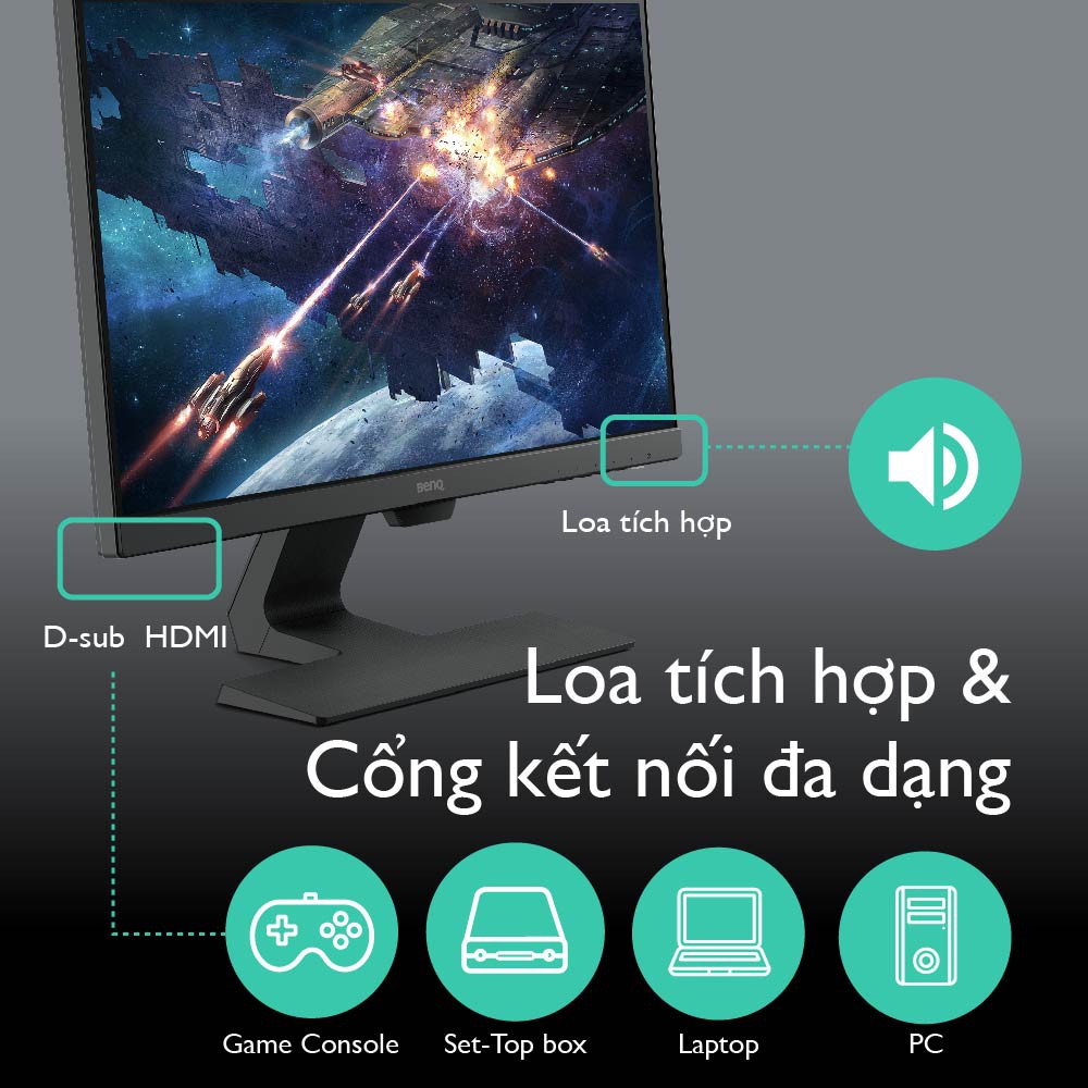 Màn hình máy tính BenQ GW2283 22Inch FullHD 1920x1080 IPS 5ms 60Hz IPS Speaker 1W x 2