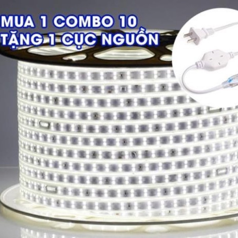 combo 10m dây led đôi-120 mắt led màu vàng, trắng, xanh or tím