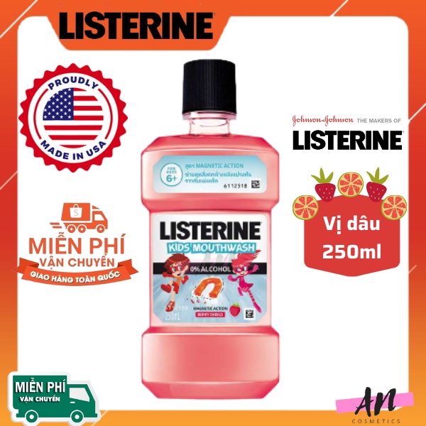 Nước súc miệng cho bé LISTERINE Kids Mouthwash 250ml (Cho bé từ 6 Tuổi)