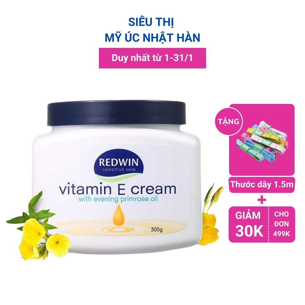 Kem dưỡng da (300g) vitamin E và tinh dầu hoa anh thảo giúp da mềm mịn, sáng bóng, căng mịn cho mọi lứa tuổi Redwin, Úc