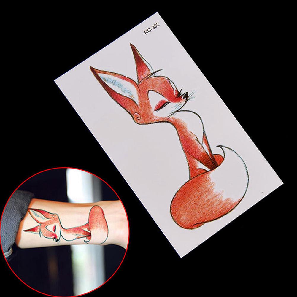 Hw Hình Xăm Dán Tạm Thời Chống Nước Hình Cáo Nhiều Màu Kích Thước 105mm*60mm