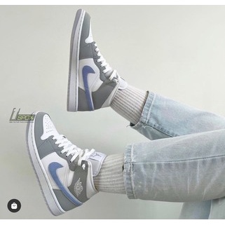 Giày Nike Jordan 1 Mid Wolf Grey