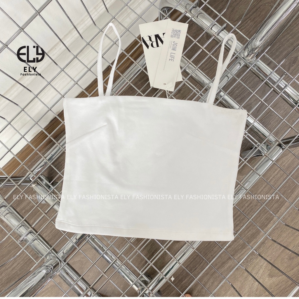 Áo tank top nữ ELY dáng ôm chiết eo croptop  không đệm vải cotton Bozip co giãn tốt thoáng mát nhiều màu sắc ELY223