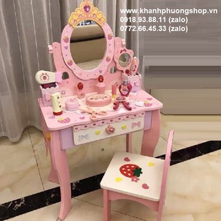 bộ bàn trang điểm gỗ cho bé - bàn trang điểm gỗ cho bé
