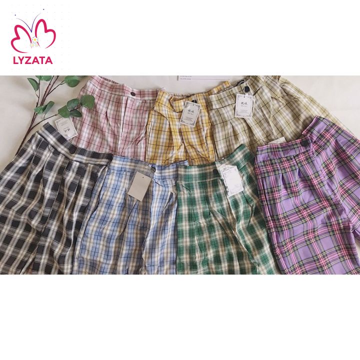 Quần Culottes ống rộng bigsize Nữ Kẻ Caro, Quần Suông Nữ Cạp Cao Ống Rộng Dáng Dài Nhiều Màu siêu hot  LYZATA C008