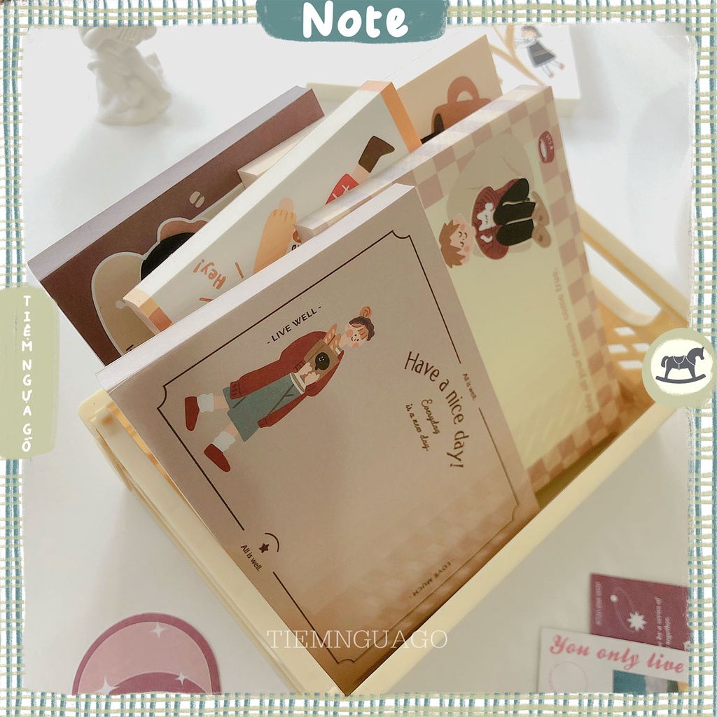 Tập 80 Note B7 Caramel Melody Giấy Note Ghi Chú Cute Dễ Thương Trang Trí Bullet Journal - Tiệm Ngựa Gỗ