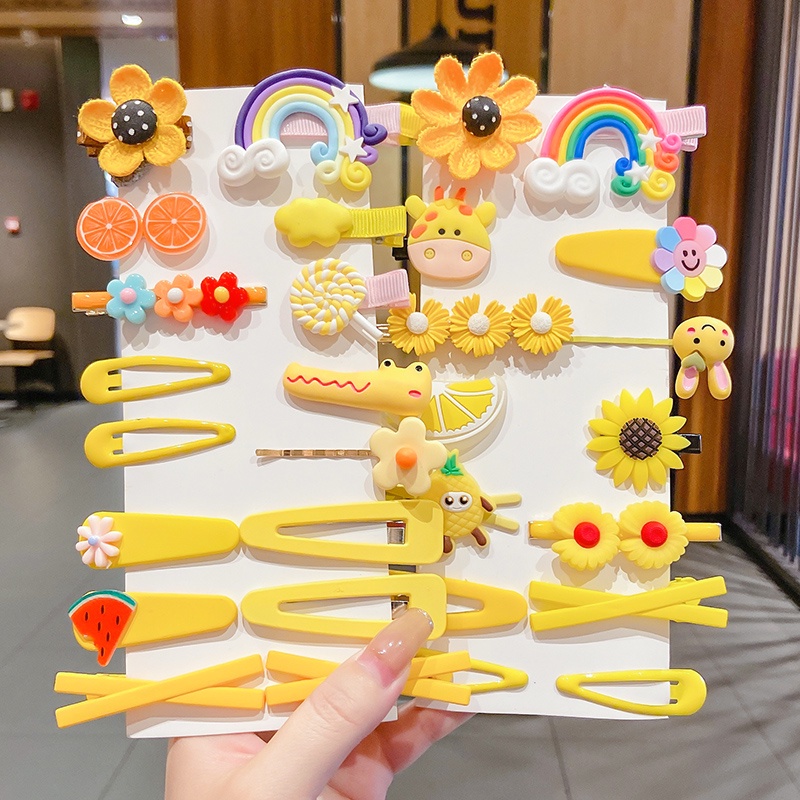 Set kẹp tóc kiểu hoạt hình công chúa Hàn Quốc dễ thương cho bé