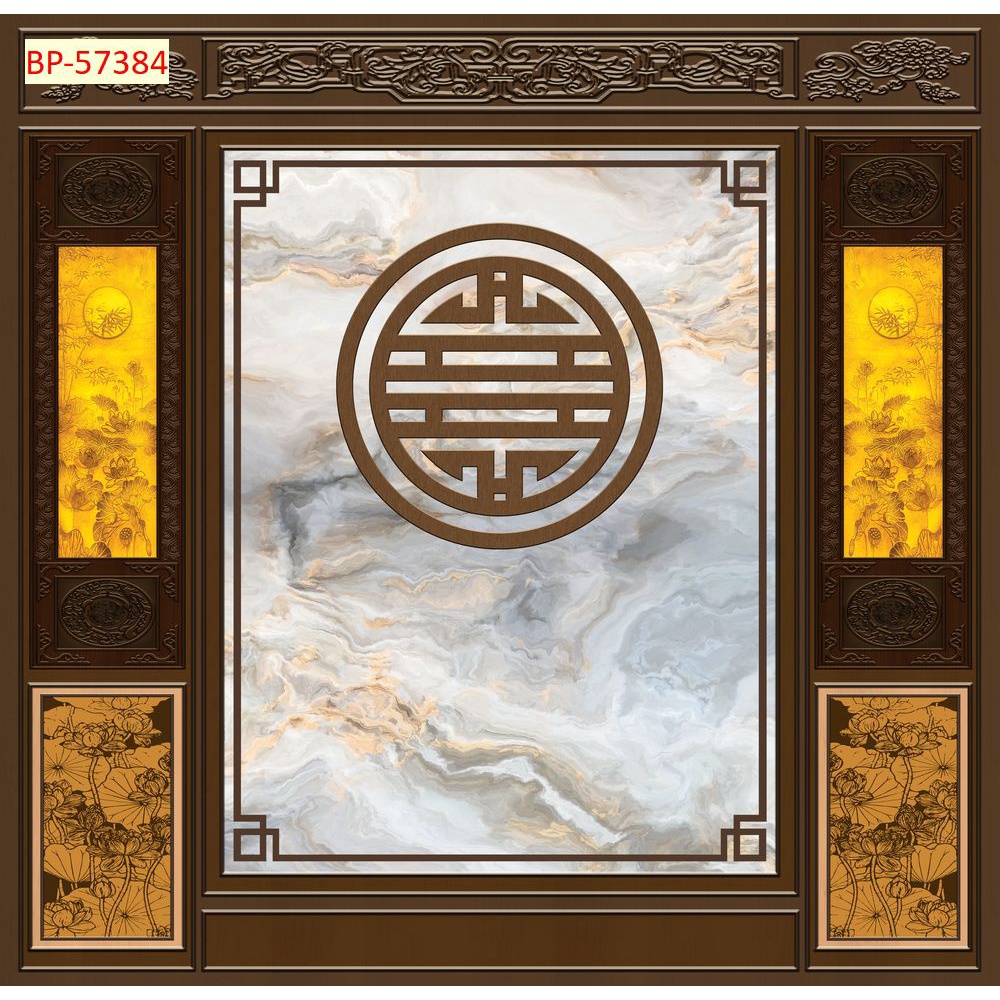 Tranh 3D dán tường Bàn thờ gian tiên Có keo sẵn