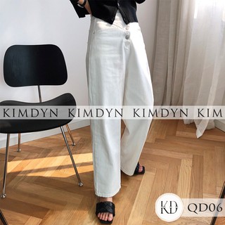 Quần jean nữ ống rộng lưng cao 4 nút KimDyn [KDQD06]