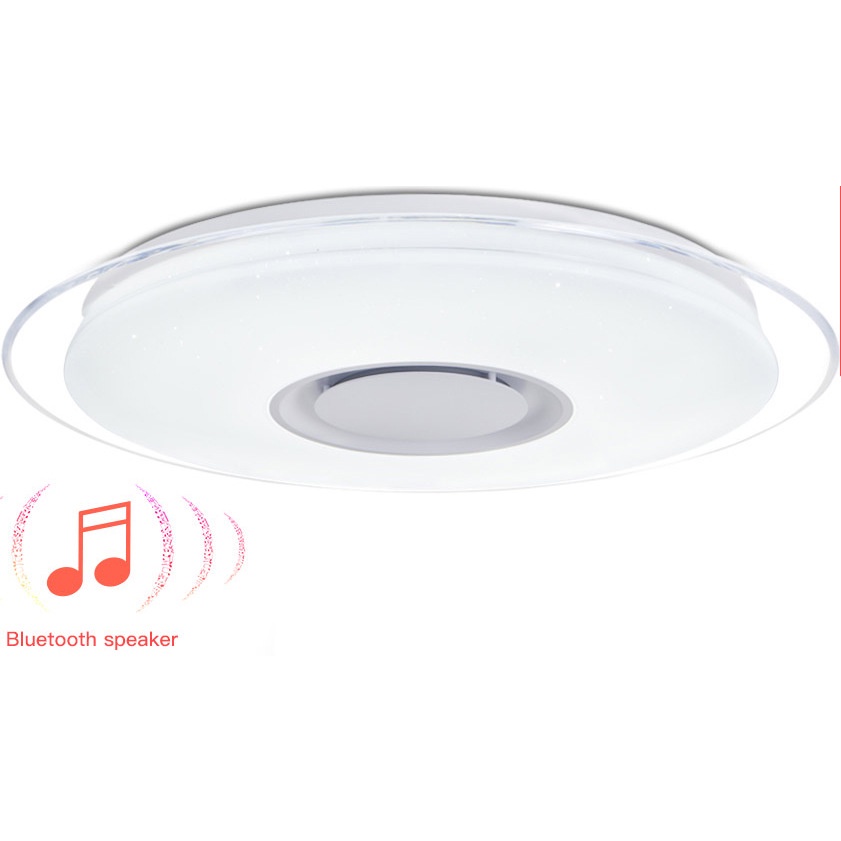 Đèn trần LED 36W thông minh nhiều màu sắc kết hợp loa nghe nhạc điều khiển đổi màu tiện lợi.