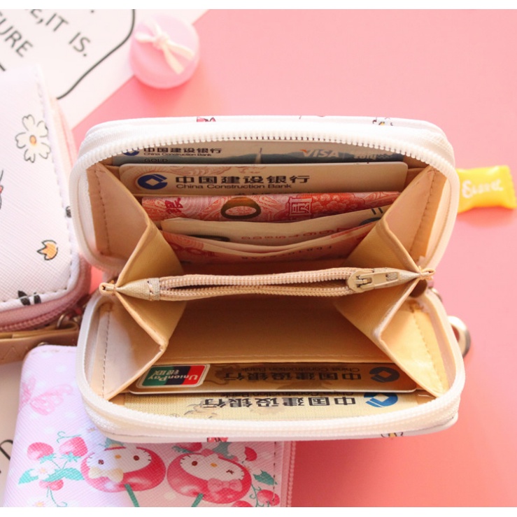 Ví da mini dáng dài in hình nhân vật hoạt hình dễ thương Kn3305 cho nam nữ