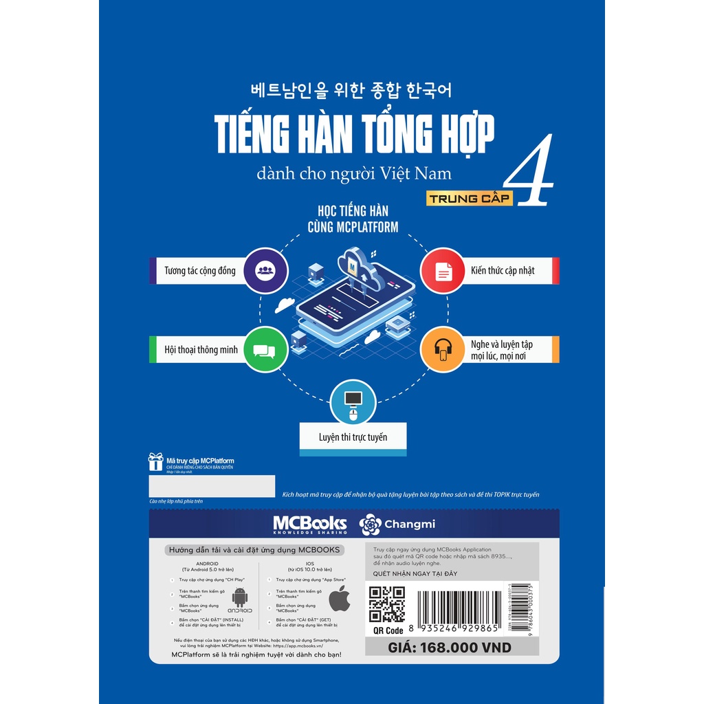 Sách - Tiếng Hàn Tổng Hợp Dành Cho Người Việt Nam Trung Cấp 4 - Phiên Bản Mới 2020, Kèm App Học Online
