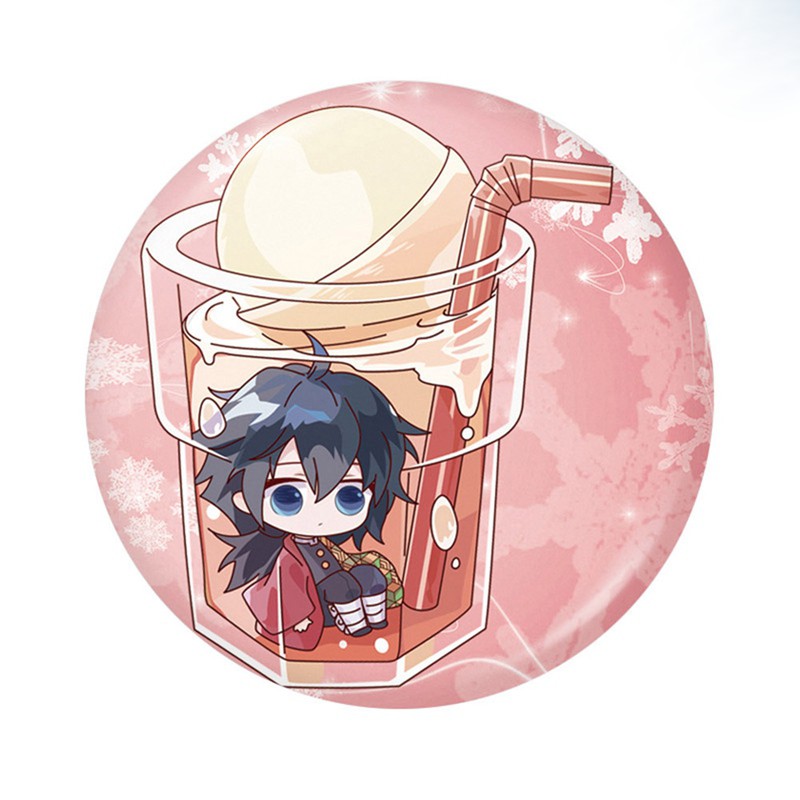 Huy hiệu cái áo IN HÌNH Kimetsu no Yaiba Thanh gươm diệt quỷ anime chibi dễ thương xinh xắn mẫu 4