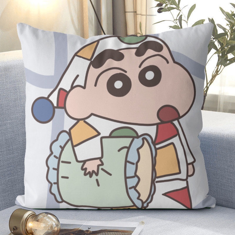 Vỏ Gối Tựa Lưng Hình Vuông In Hình Cậu Bé Bút Chì Shin-Chan Dễ Thương