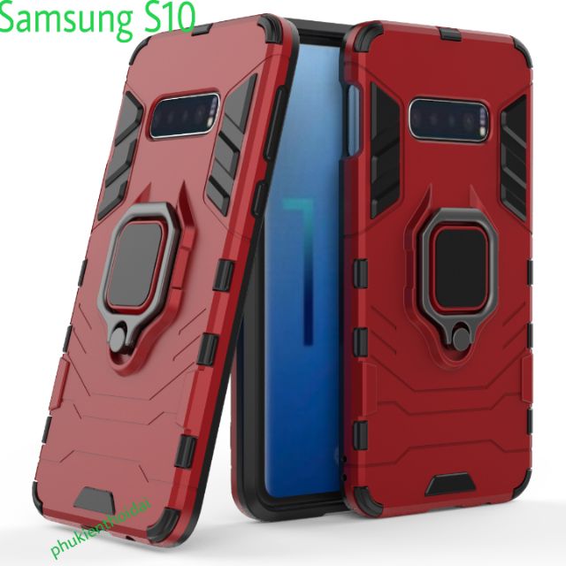 Ốp lưng Samsung S10 chống sốc Iron Man Iring cao cấp giá đỡ xem phim