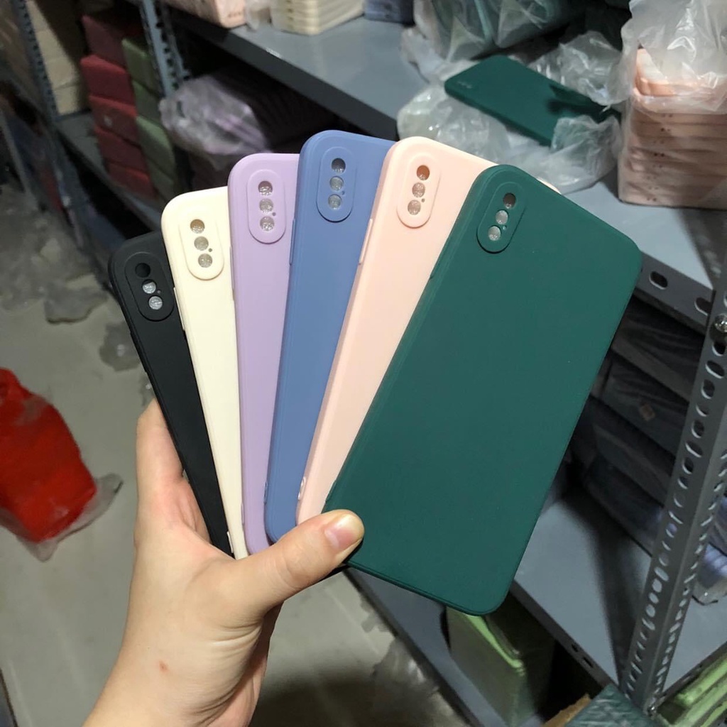 Ốp dẻo màu trơn viền vuông cực đẹp , bo khít máy cho iphone 6, 7, 6plus, 7plus, x, xsmax, 11, 11promax, 12prom
