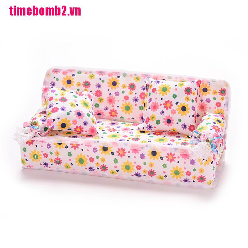 Bộ 3 Sản Phẩm Gồm 1 Ghế Sofa 2 Gối Cho Búp Bê