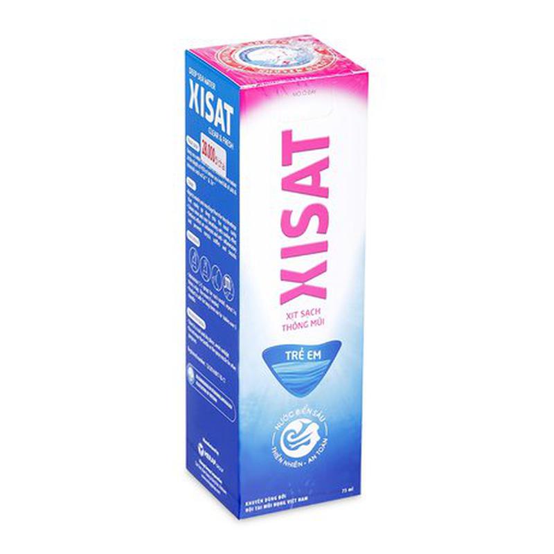 Xisat - Xịt mũi nước biển sâu XISAT Trẻ em phòng ngừa sổ mũi, ngạt mũi và viêm xoang 75ml