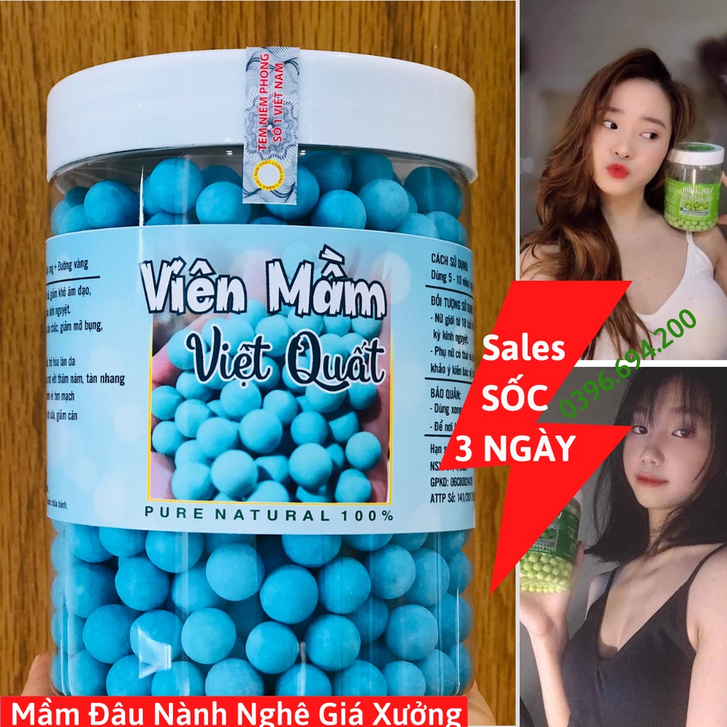 500gr Viên Mầm Đậu Nành Việt Quất Tăng Vòng 1 Nở Ngực Đẹp Da Tăng Cân Giảm Cân Có Chứng Nhận An Toàn Thực Phẩm-Handmade